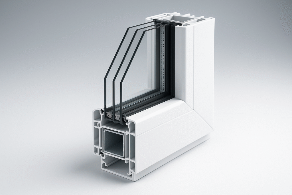Infissi in PVC multicamera con vetro basso emissivo
