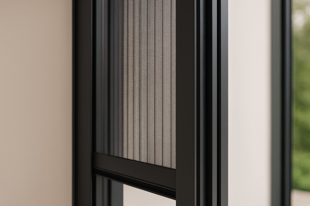 Zanzariera plissé a guida ribassata su portafinestra