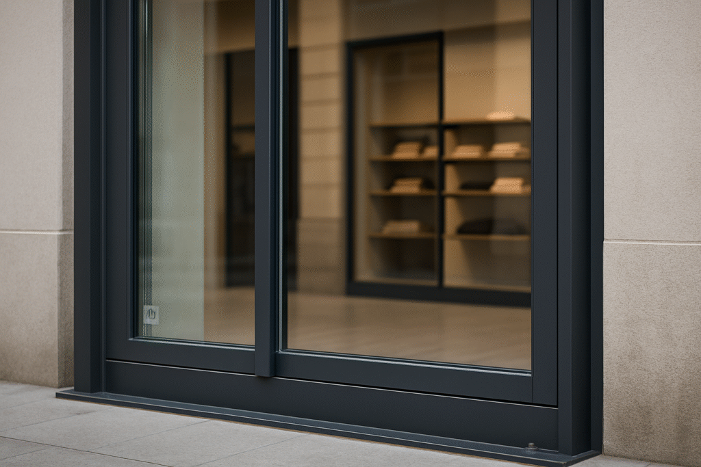 Vetrina antisfondamento in vetro stratificato per negozio