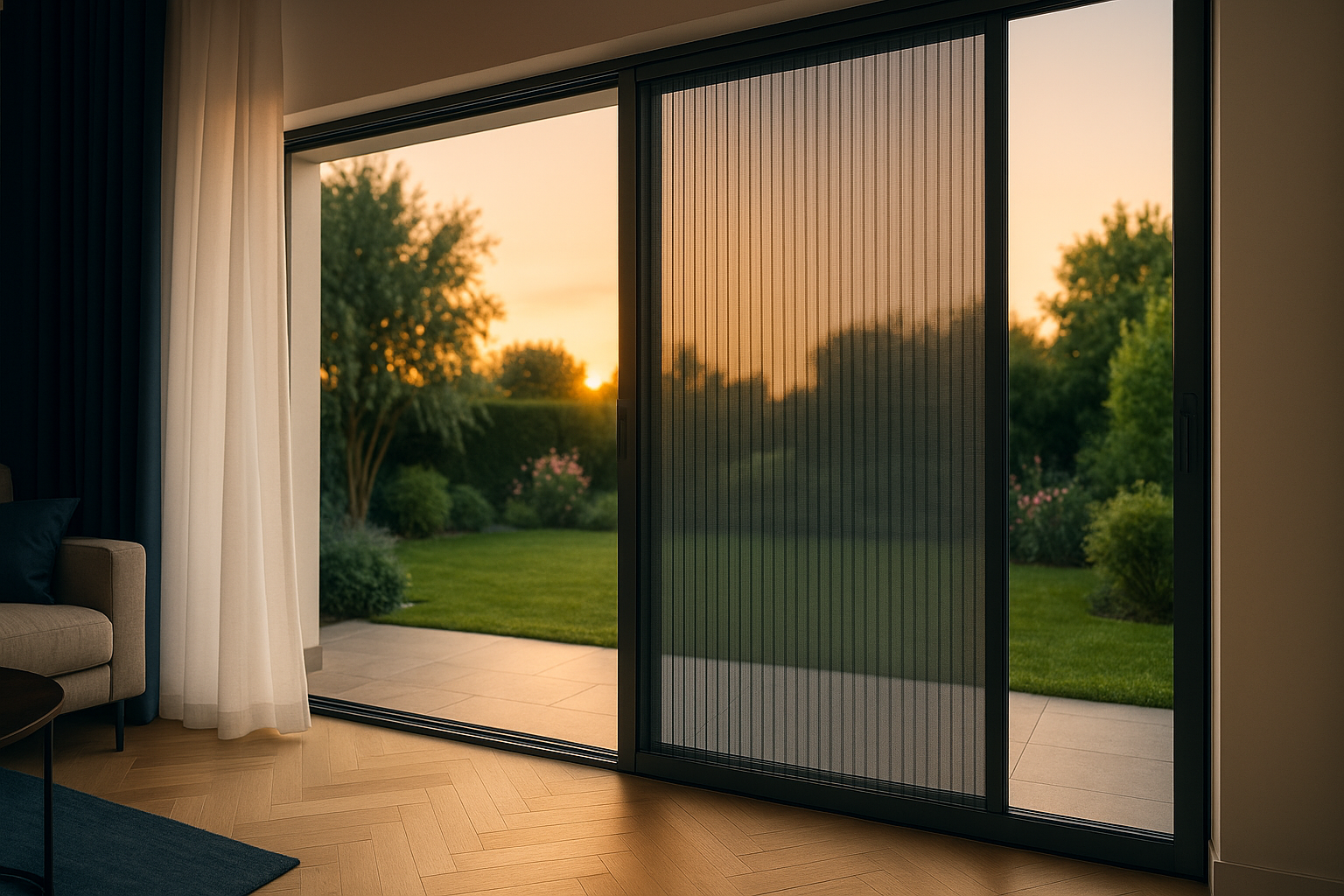 Zanzariera plissé integrata su portafinestra